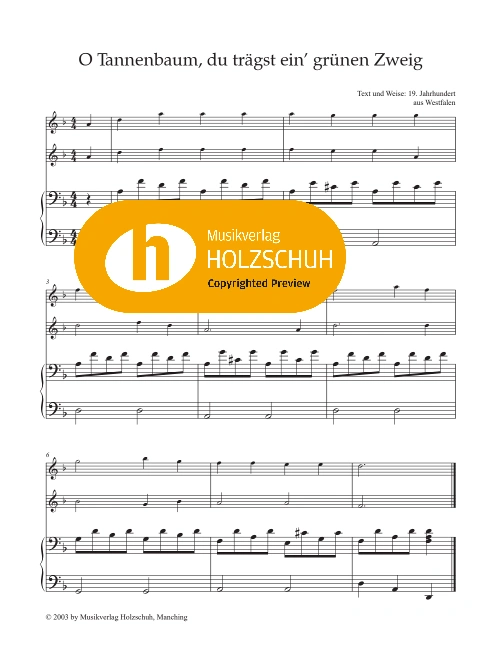 O Tannenbaum, du trägst ein grünen Zweig